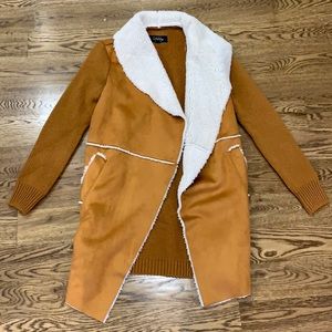 Coffee Shop New York Faux Fur Sherpa Sweater